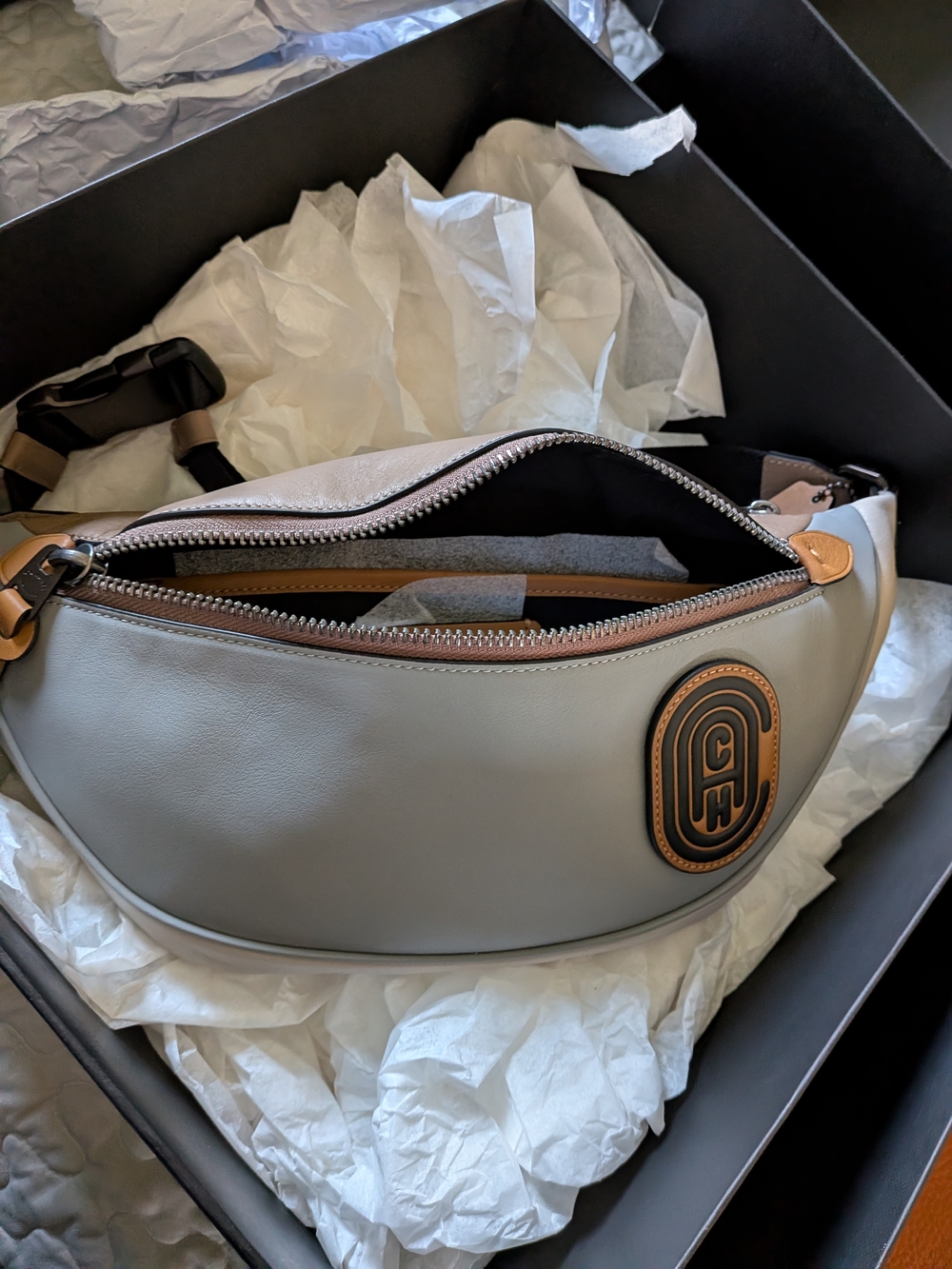 Coach Rivington Belt Bag In Colorblock Washed Steel UNISEXY - Picture 4 of 9